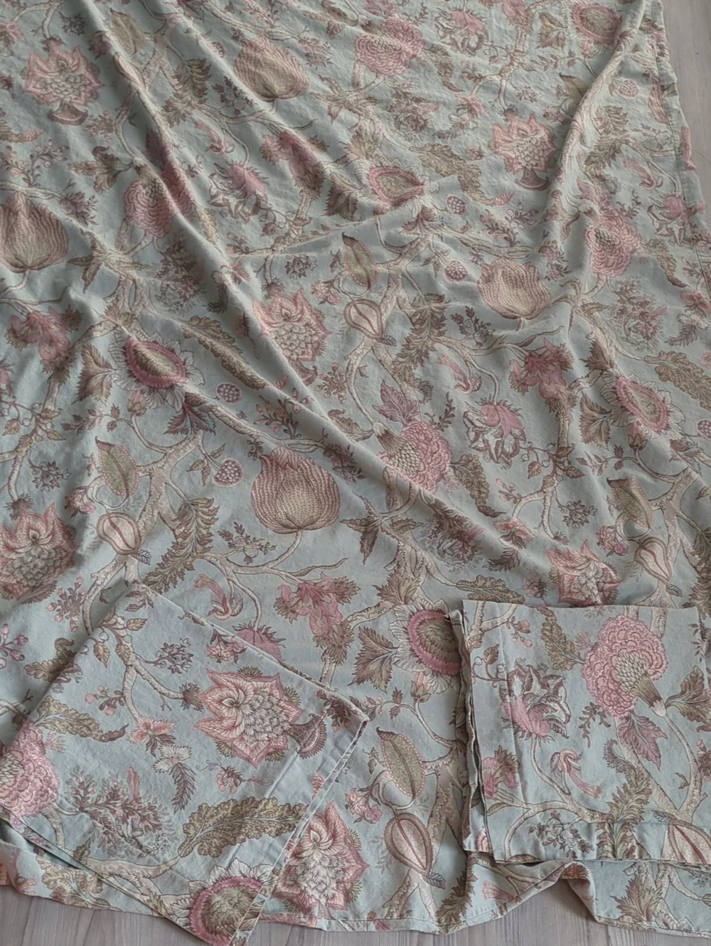 Pottery Barn Cosette Palampore Full Queen Duvet 2 Euro Shams Linen Cotton RARE